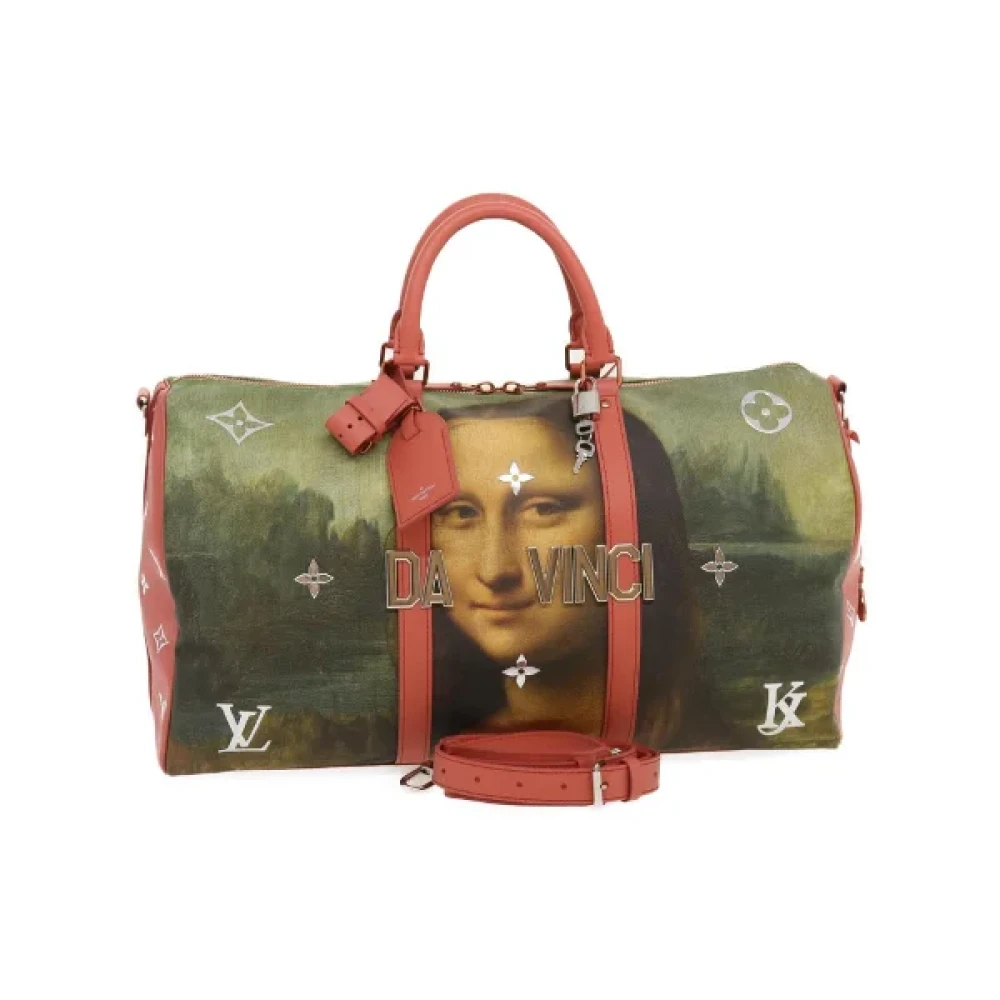 Pre-owned Flerfarget lerret Louis Vuitton Keepall