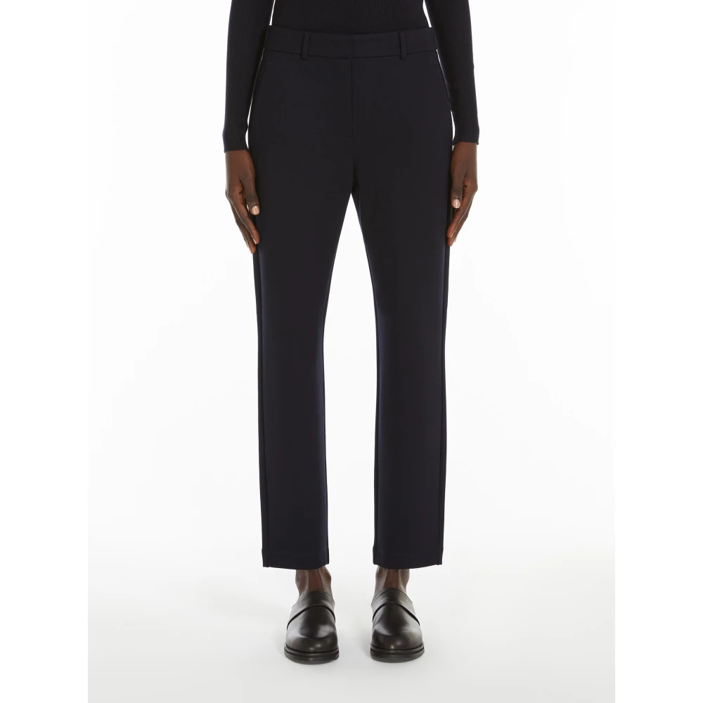 Max Mara Rechte broek met Franse zakken Blue Dames