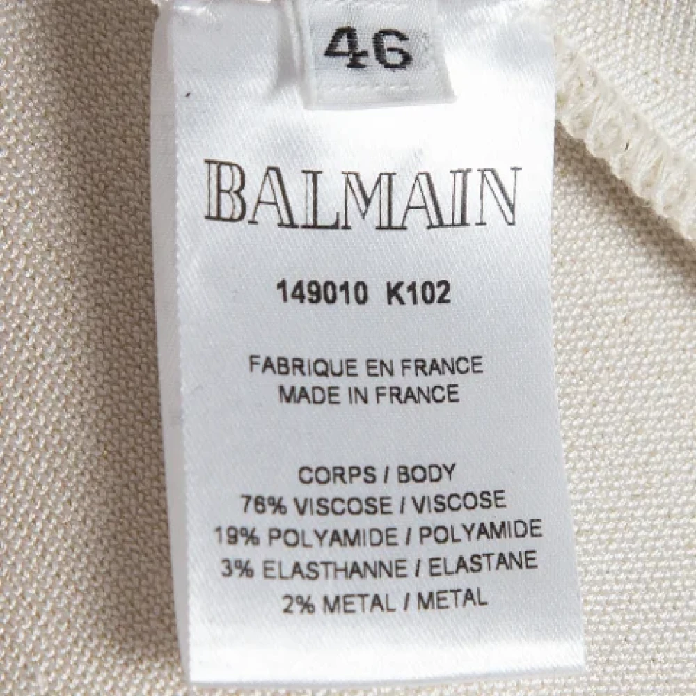 Balmain Pre-owned Fabric tops Beige Dames