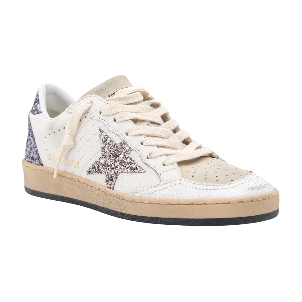 Golden Goose Glitter Leren Sneakers White Dames