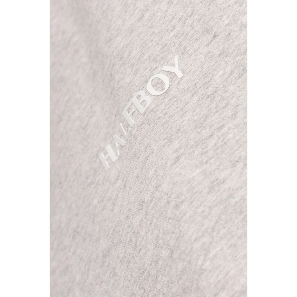 Halfboy T-shirt met schoudervullingen Gray Dames