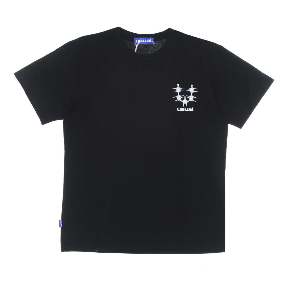 Usual Zwarte Minilogo Tee Korte Mouw T-shirt Black Heren