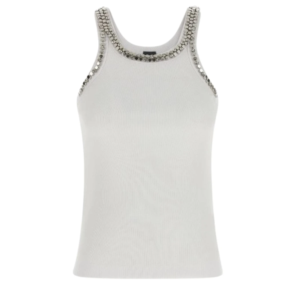 Pinko Coriandoli Top - Female - Sleeveless Tops - White - Xs - Tops
