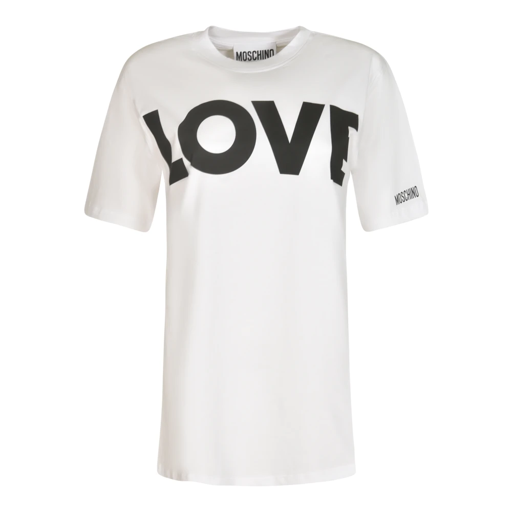 Moschino Kvinno Vit Toppar Dam, S, Stilrena T-Shirts Och Pikétröjor
