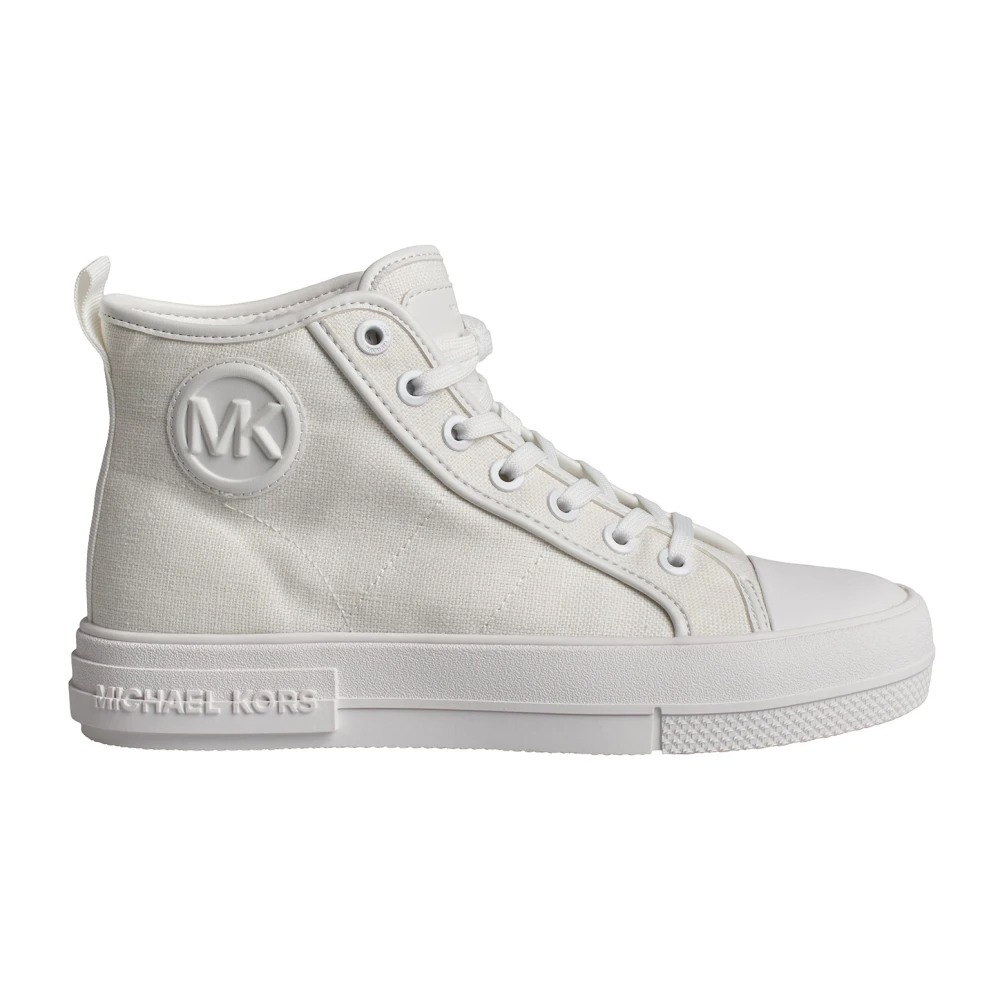Michael Kors Hoge canvas sneakers voor vrouwen Dames Schoenen Wit