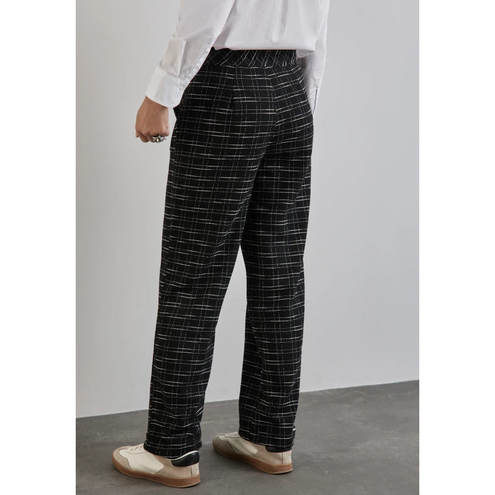Street One Geruite Bouclé Broek Black Dames