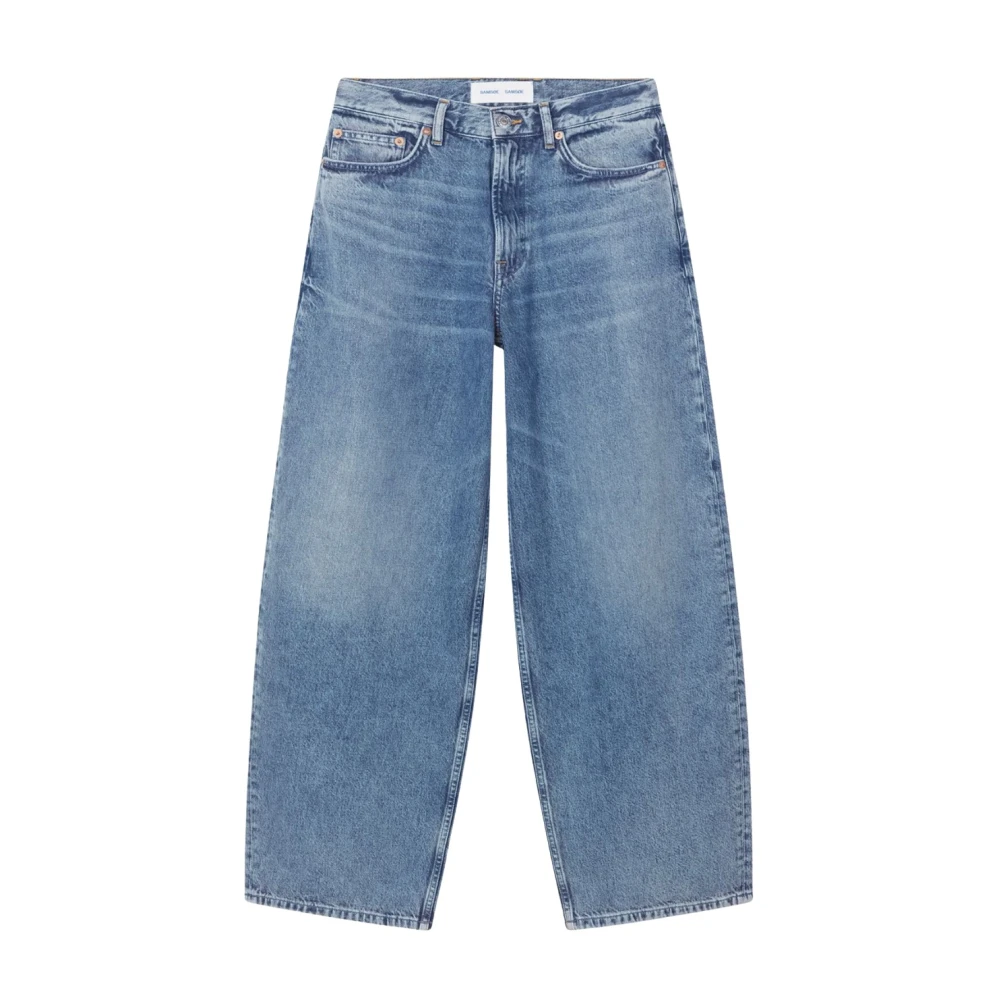 Samsøe Hoge taille wijde jeans met gebogen pijpen Blue Dames