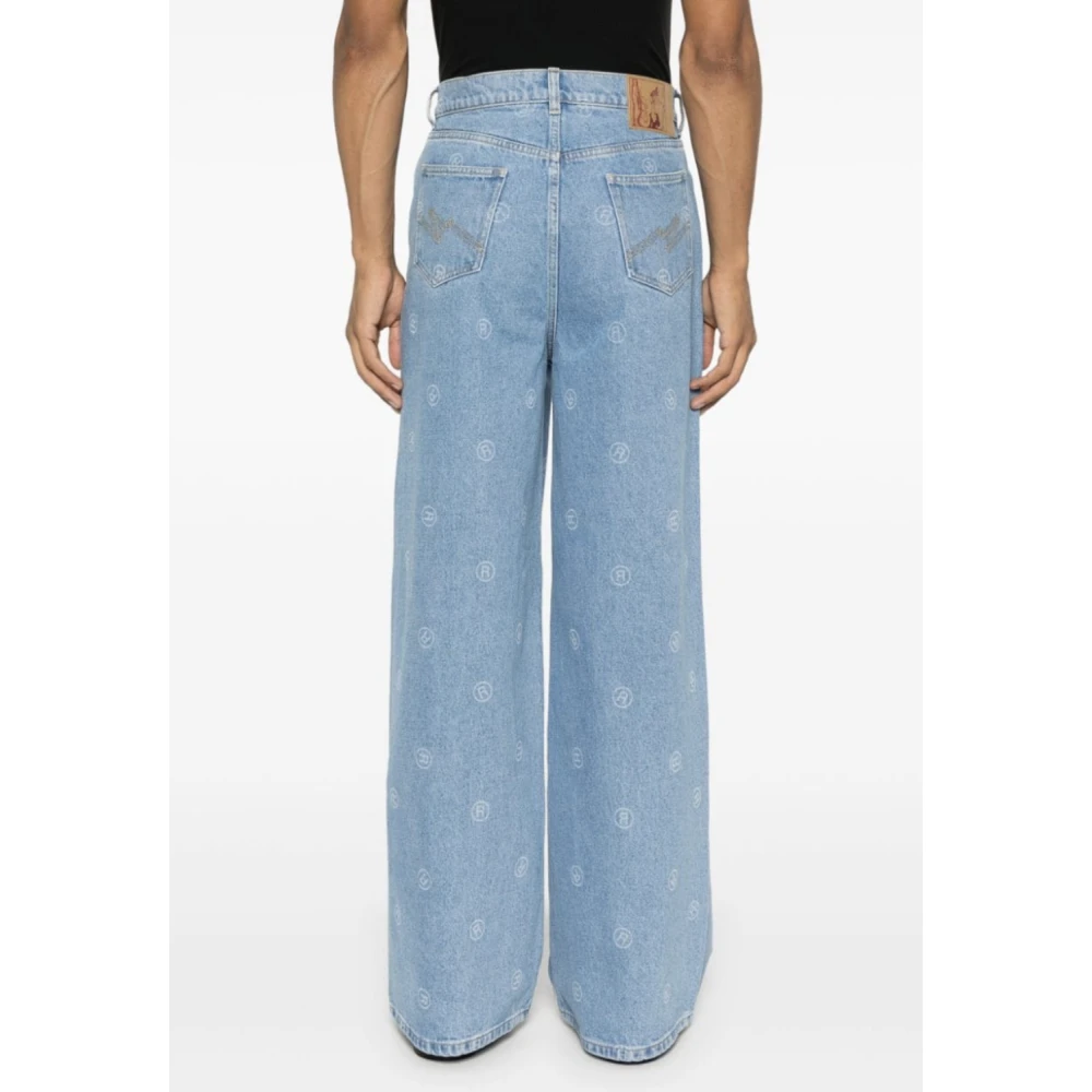 Martine Rose Blauwe Wide Leg Jeans Blue Heren