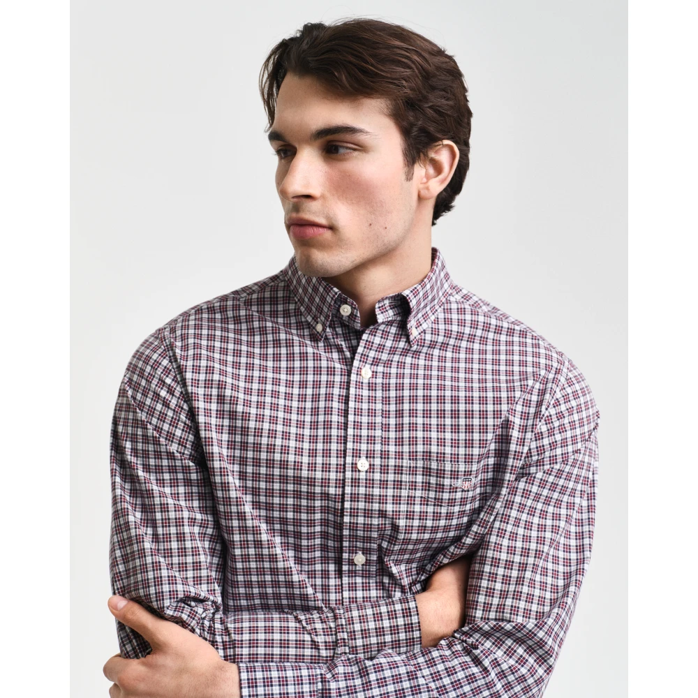 Gant Casual Geruite Overhemd met Button-Down Kraag Multicolor Heren