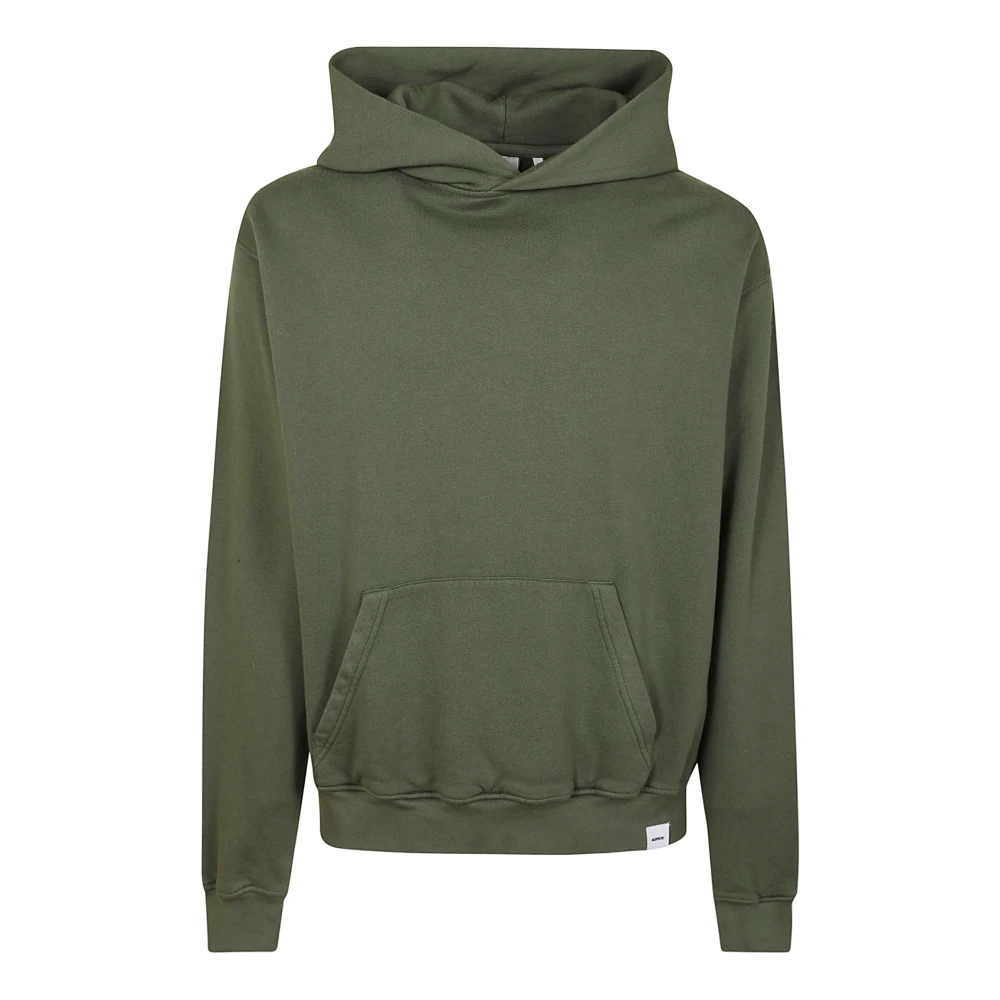 Aspesi Blauwe Katoenen Jersey Hoodie Geribbelde Manchetten Green Heren