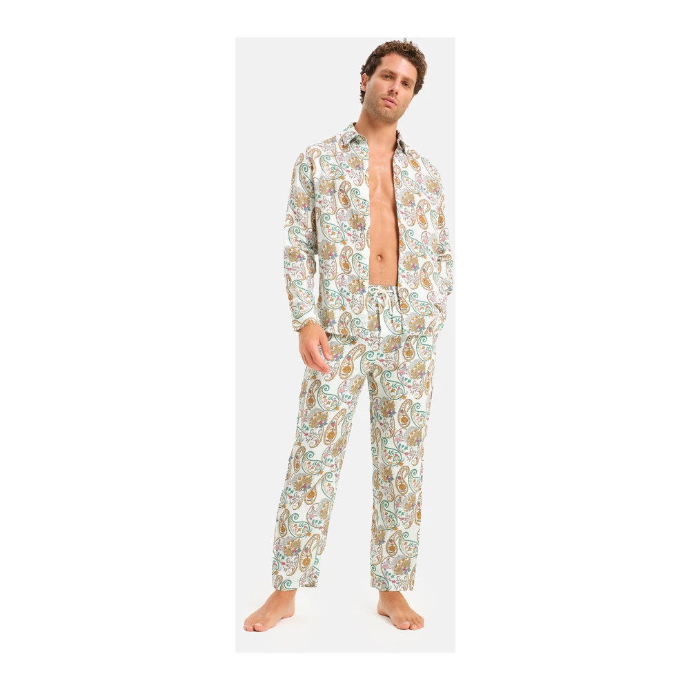 Peninsula Italiaanse Linnen Pantalaccio Klassieke Stijl Multicolor Heren