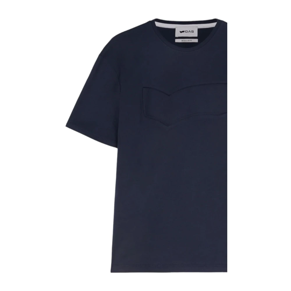 GAS Korte Mouw T-shirt Blue Heren