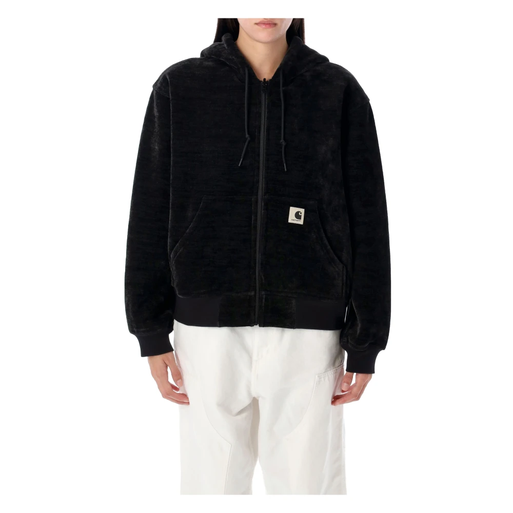 Carhartt Wip Women's Black Zip-Throughs, Xs, Reversible Active Sweat Jacket