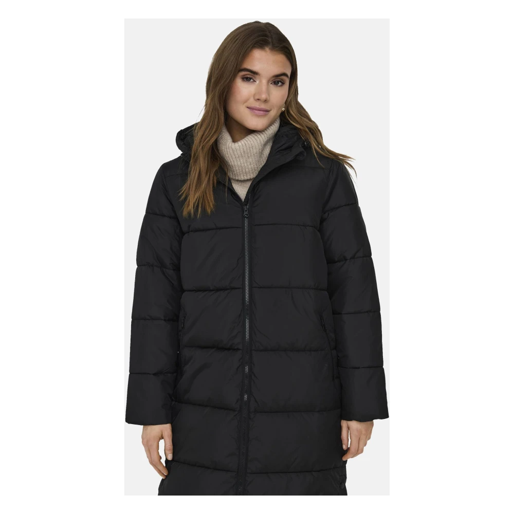 Only Montana Lange Gewatteerde Jas Black Dames