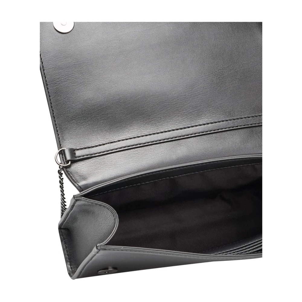 Love Moschino Schoudertas met Ketting en Logo Black Dames