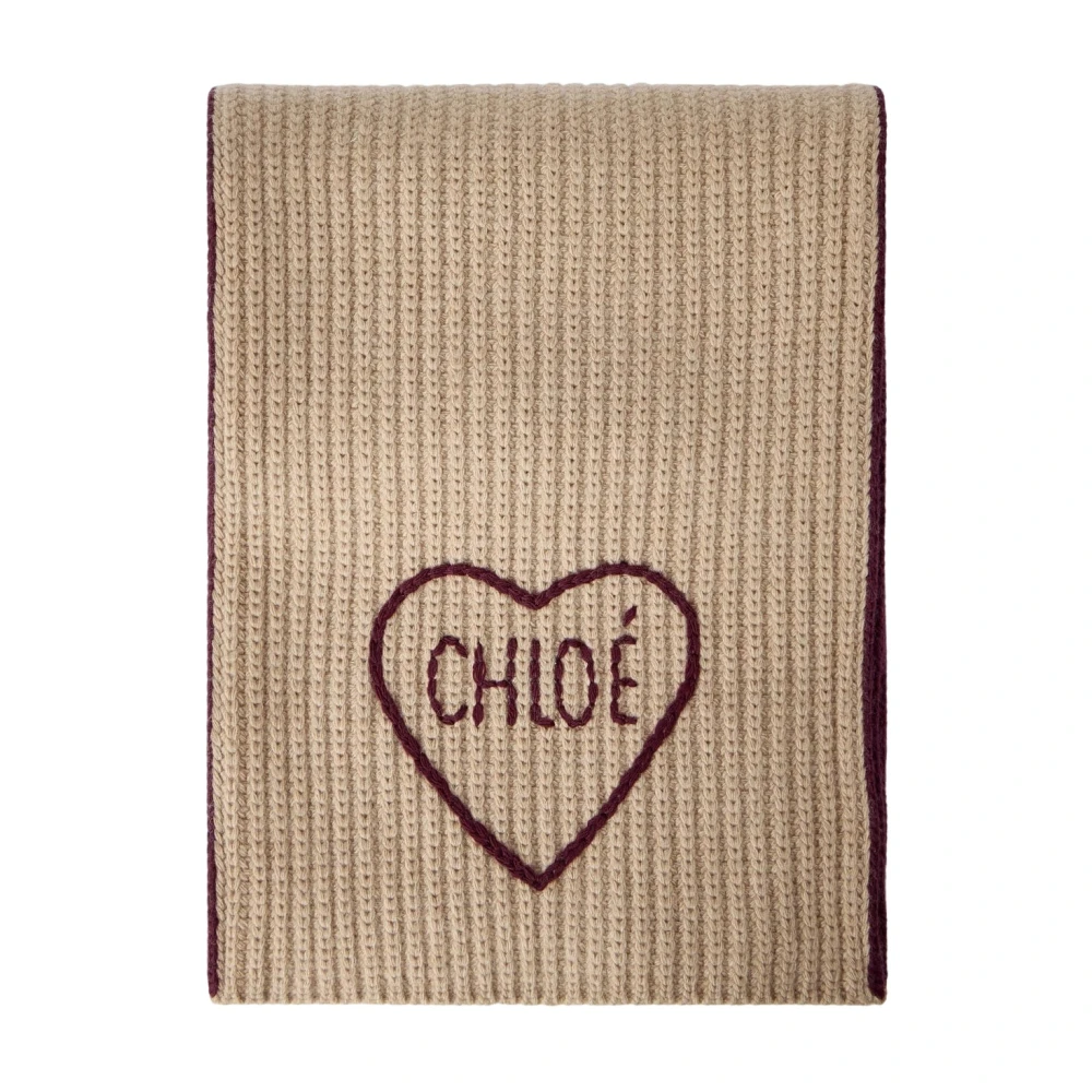 Chloé , Winter Scarves, Female, Beige, One Size, Encoeur Scarf