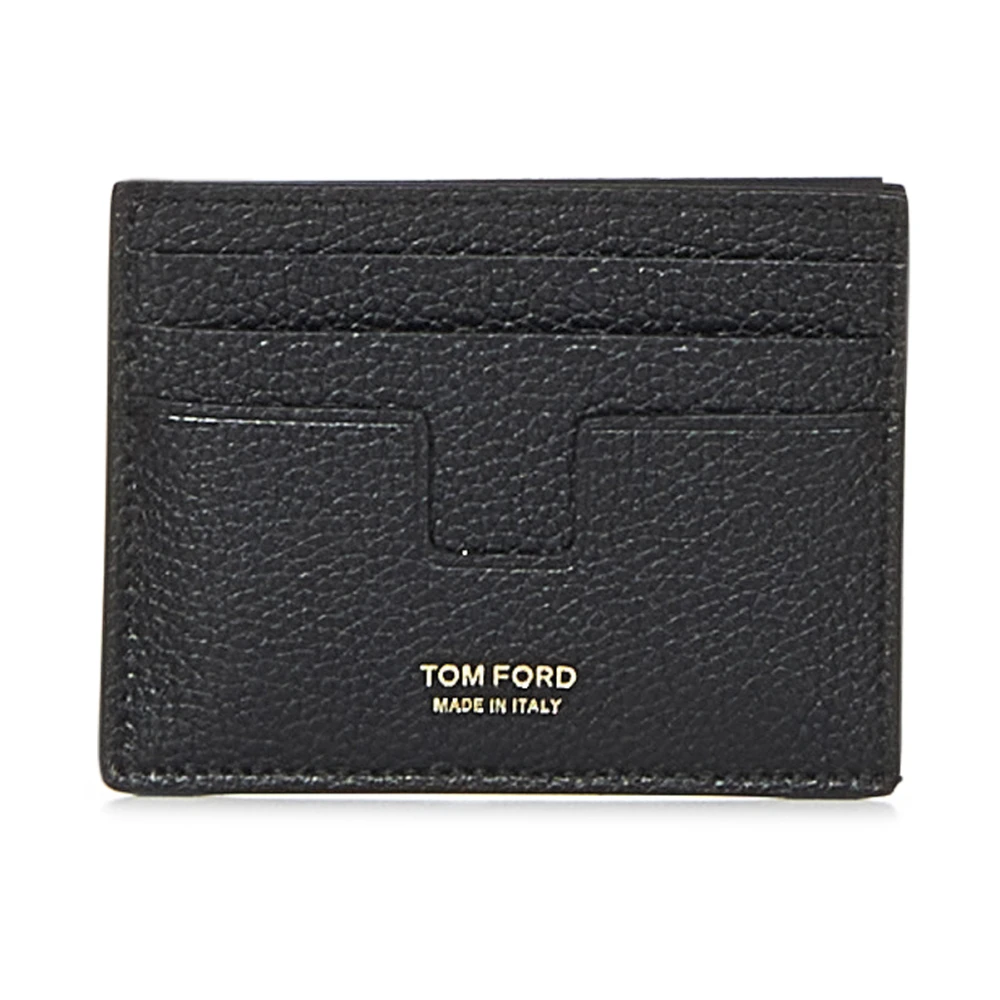 Tom Ford Svart Läder Plånbok Snygg Design Black, Herr