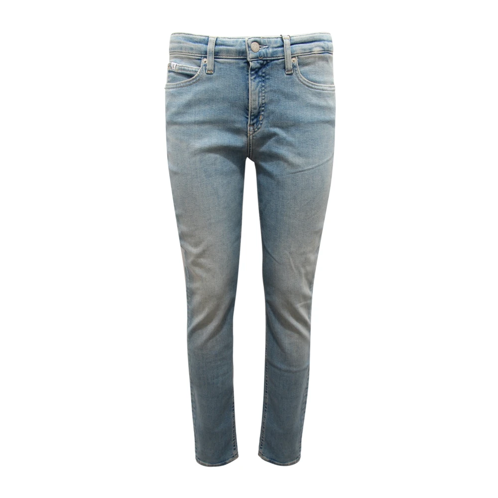 Calvin Klein Women's Blue Skinny Mid Rise Trousers