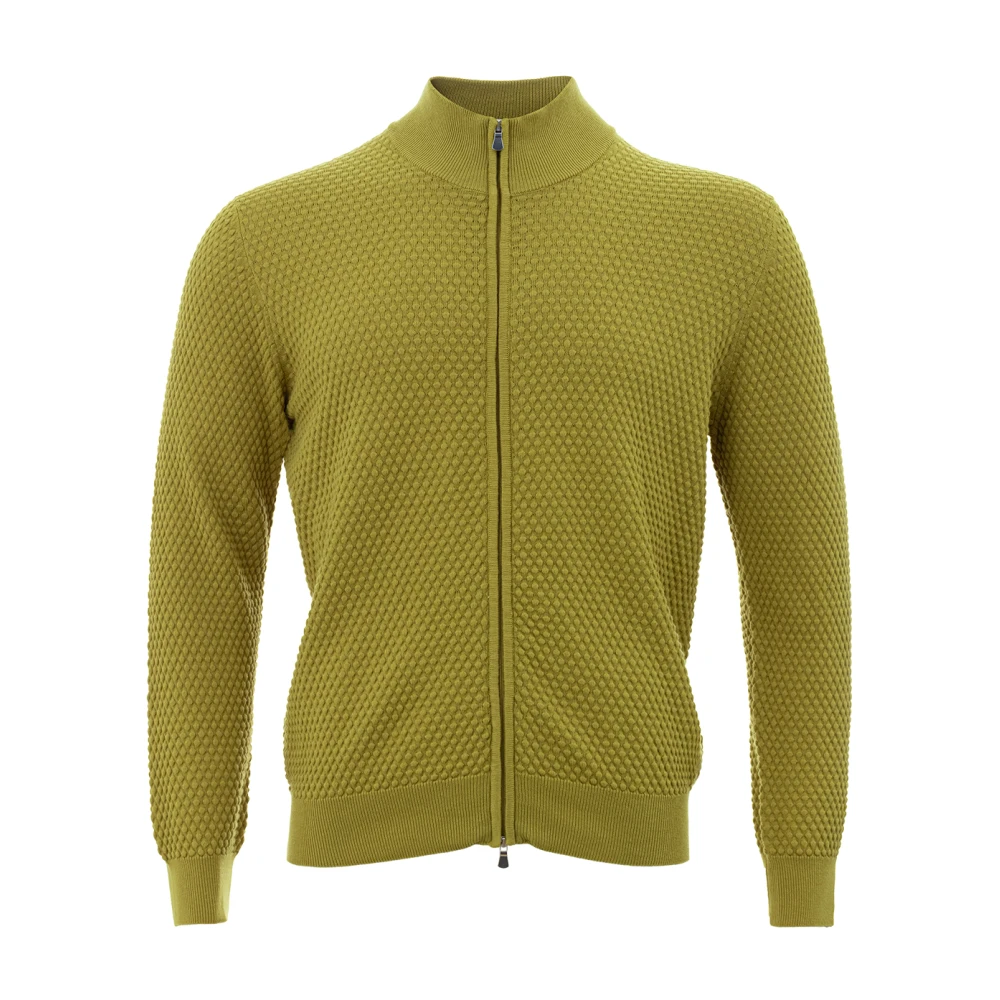 Gran Sasso Mosterd Cardigan Sweater Green Heren