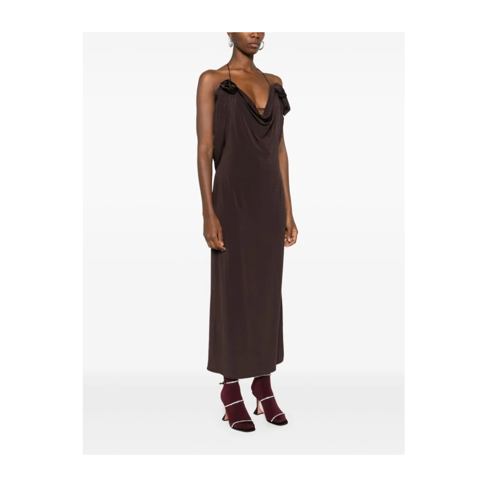 Magda Butrym Bruine Midi Jurk met Bloemendetail Brown Dames