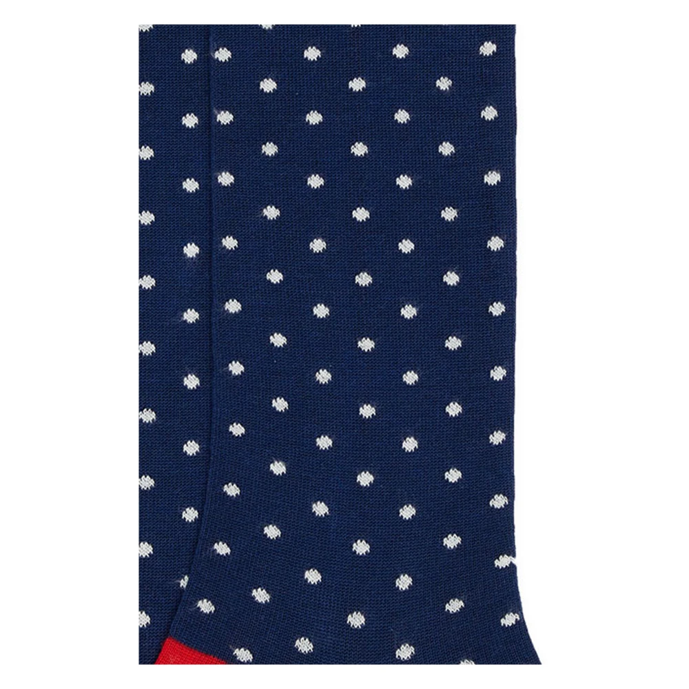 Gallo Lange koningsblauwe lichte katoenen sokken voor heren met stippen. Multicolor Heren