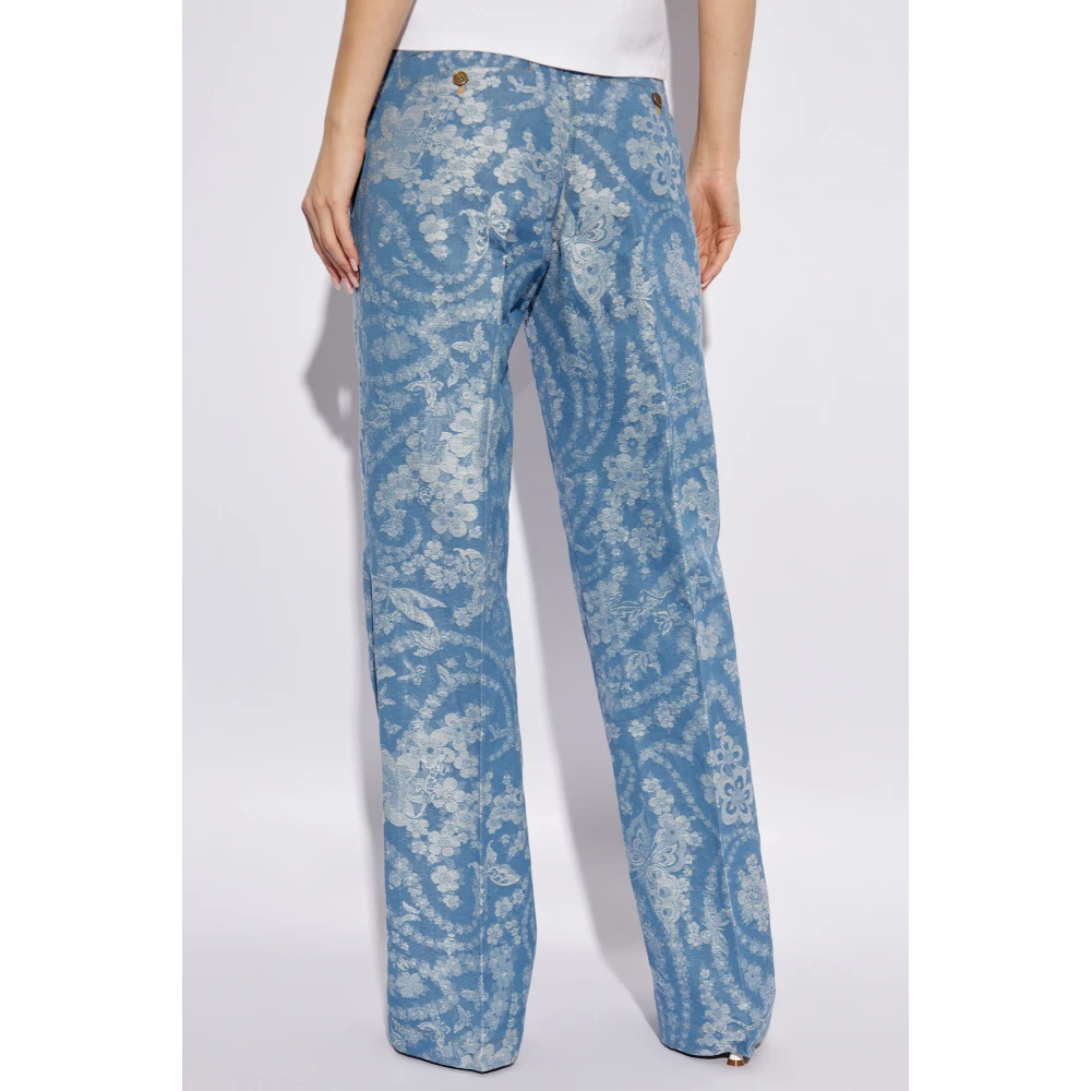 ETRO Broek met decoratief patroon Blue Dames