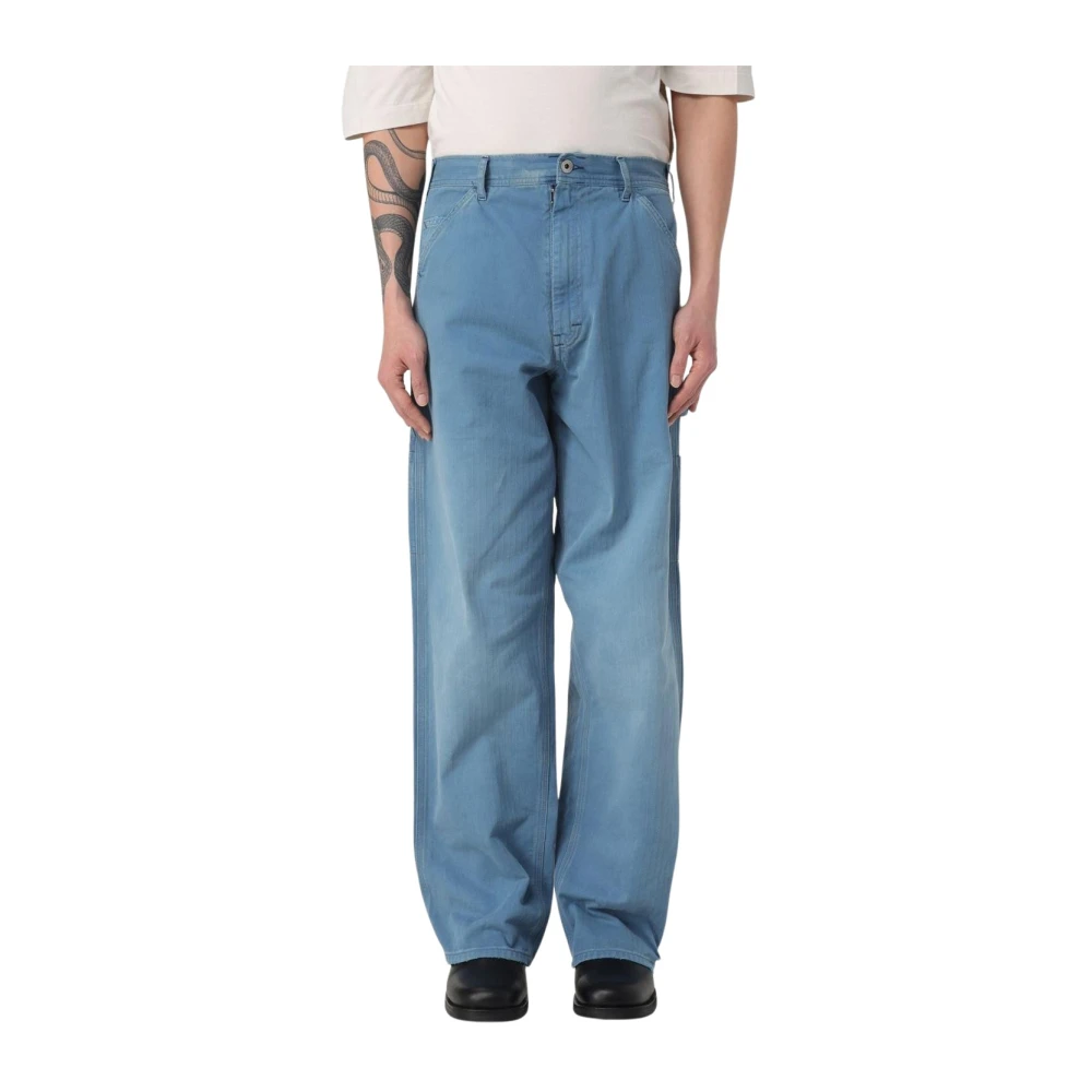 Maison Margiela Men's Blue Loose Fit Jeans, W30, Stylish Carpenter Jeans