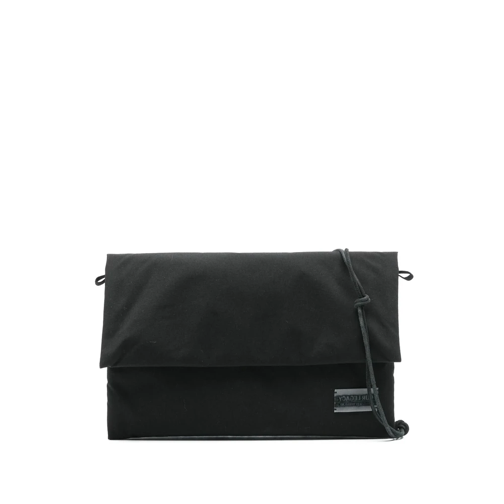 Our Legacy Zwarte Foldover Bum Bag met Logo Patch Black Heren