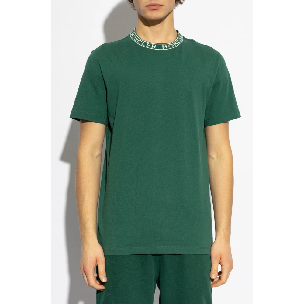 Moncler T-shirt met logo Green Heren