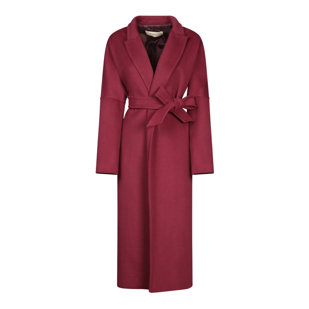 Blanca Vita Luxe Bordeaux Wollen Jas Aw24 Red Dames
