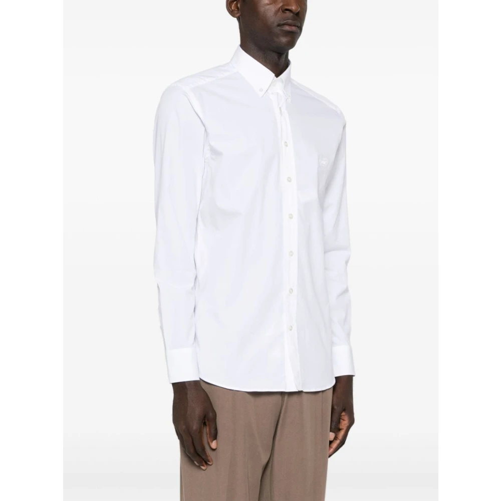 ETRO Witte Katoenmix Poplin Overhemd White Heren