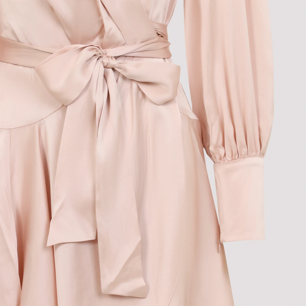 Zimmermann Petal Zijden Wrap Mini Jurk Pink Dames