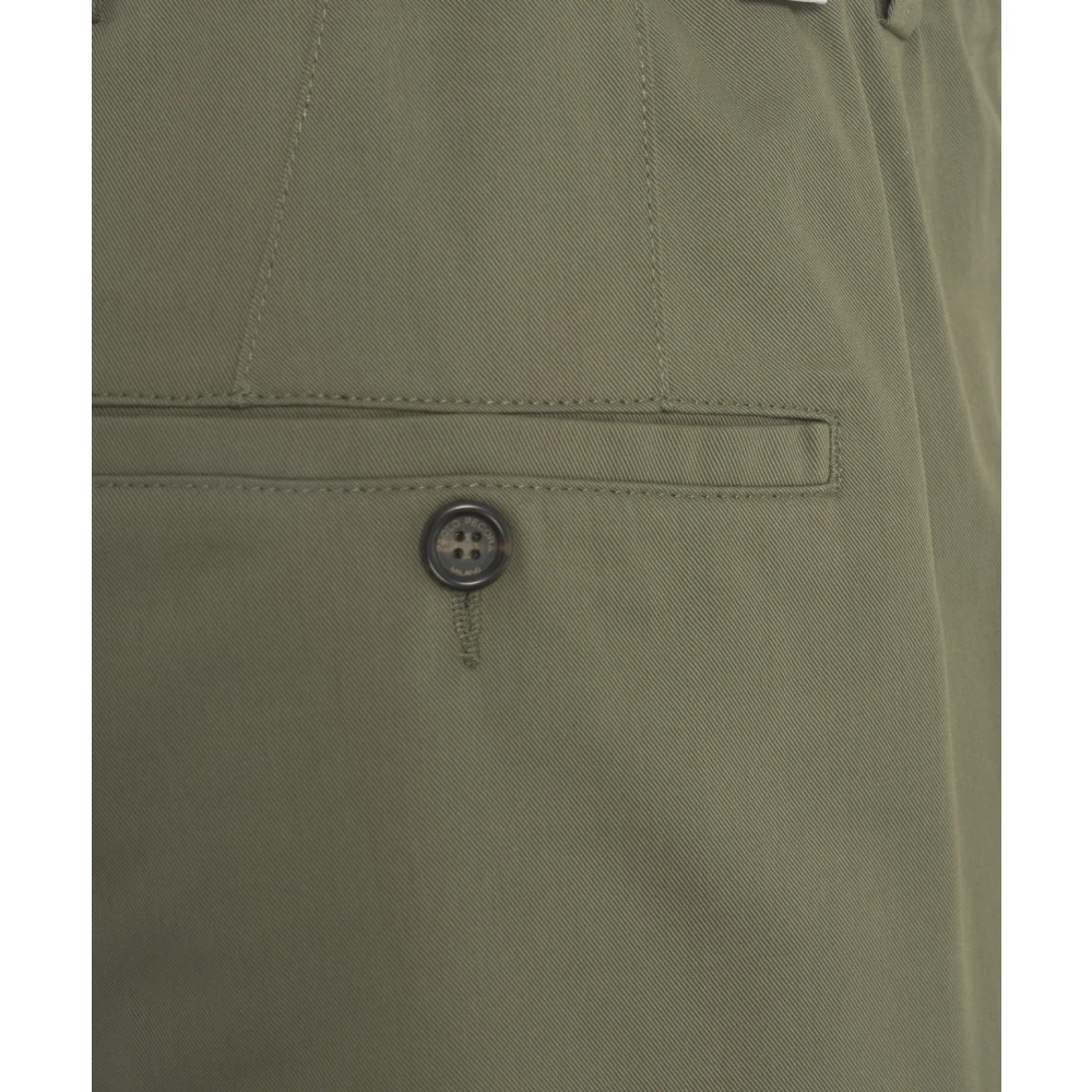 Paolo Pecora Groene Chino met Elastische Tailleband Green Heren