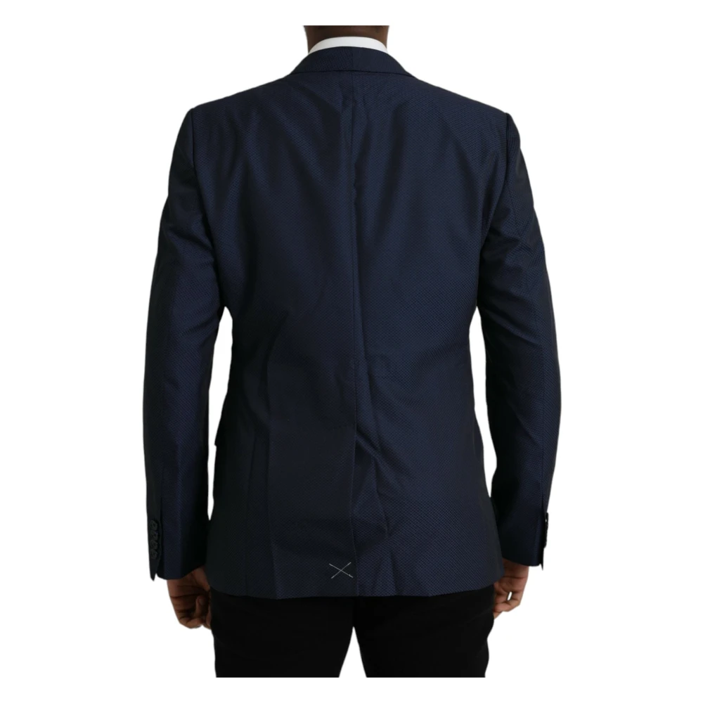 Dolce & Gabbana Blauwe Martini Single Breasted Blazer Blue Heren