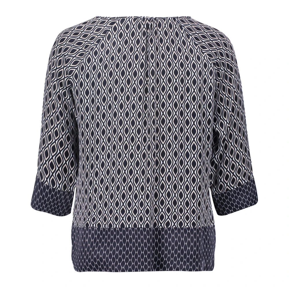 Betty Barclay Gestippelde slipblouse met gerimpelde V-hals Black Dames