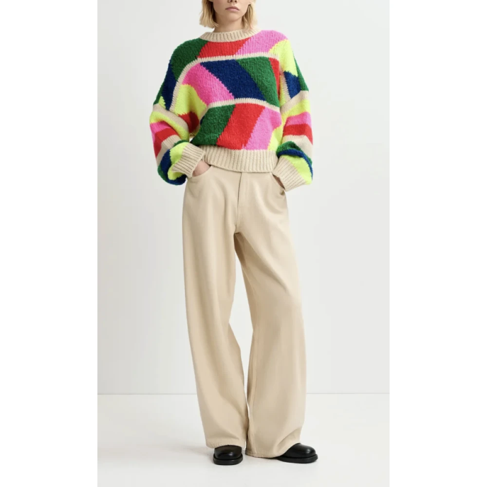 Essentiel Antwerp Wijde Pijp Denim Jeans Beige Dames