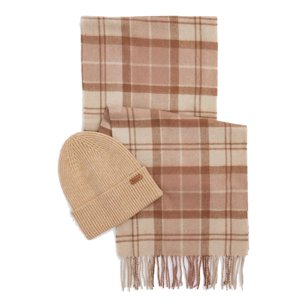 Barbour Lyxigt Aubrey Presentset med Mössa och Scarf Brown, Flicka