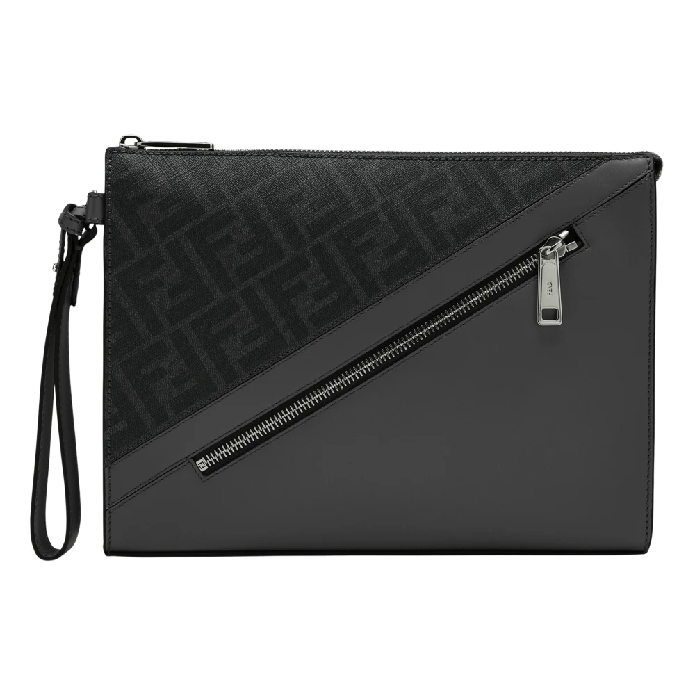 Fendi Zachte Clutch Tas Gray Heren