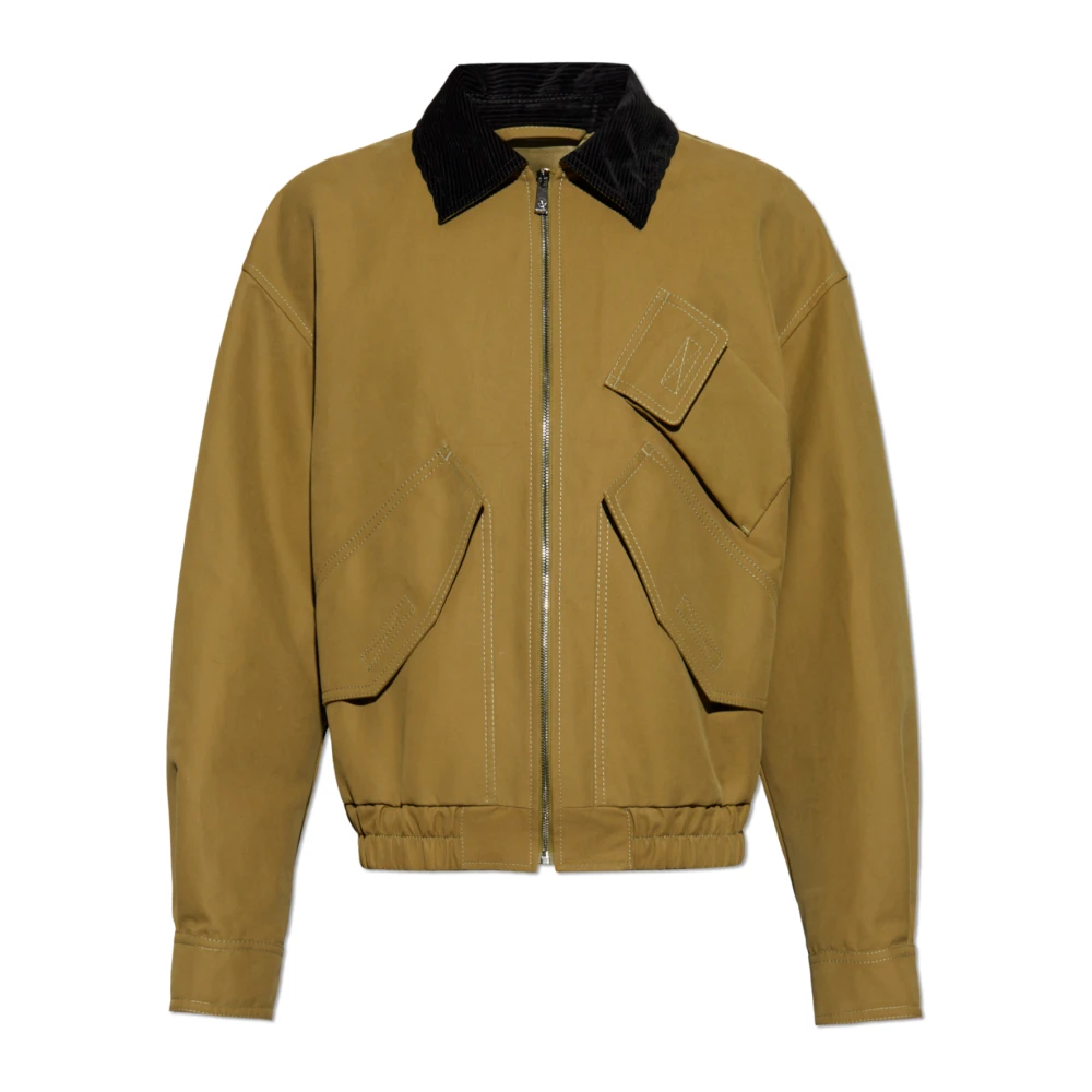 Versace Jas met corduroy kraag Green Heren