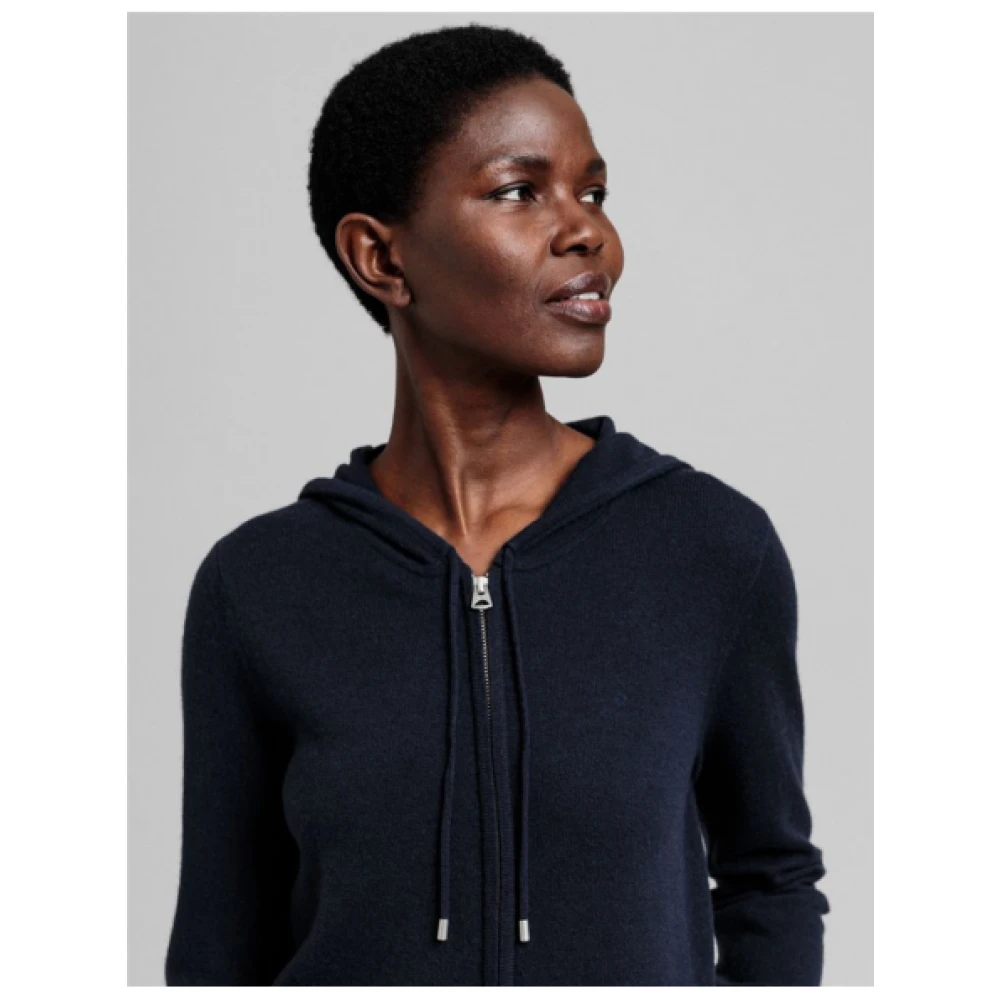 Gant Extra Fijn Hooded Gilet Blue Dames