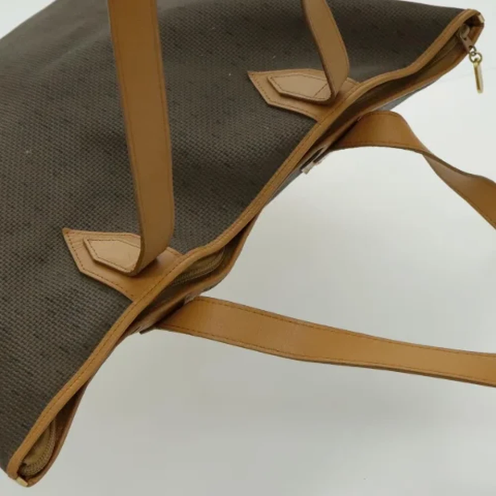 Saint Laurent Vintage Pre-owned Canvas handbags Brown Dames