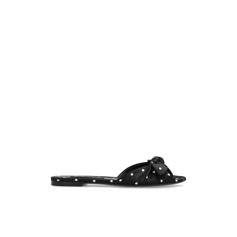 Dolce & Gabbana Women's Black Polka Dot Slippers