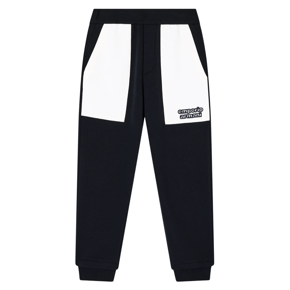Emporio Armani Boys Blue Sweatpants, 4 Y, Utility Trousers