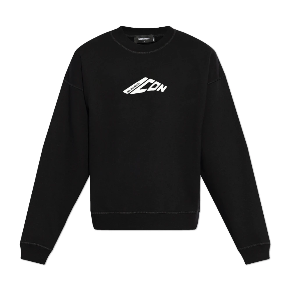 Dsquared2 Men's Black Sweatshirt With Logo - Sweatshirts - S - Sweatshirts & Hoodies
