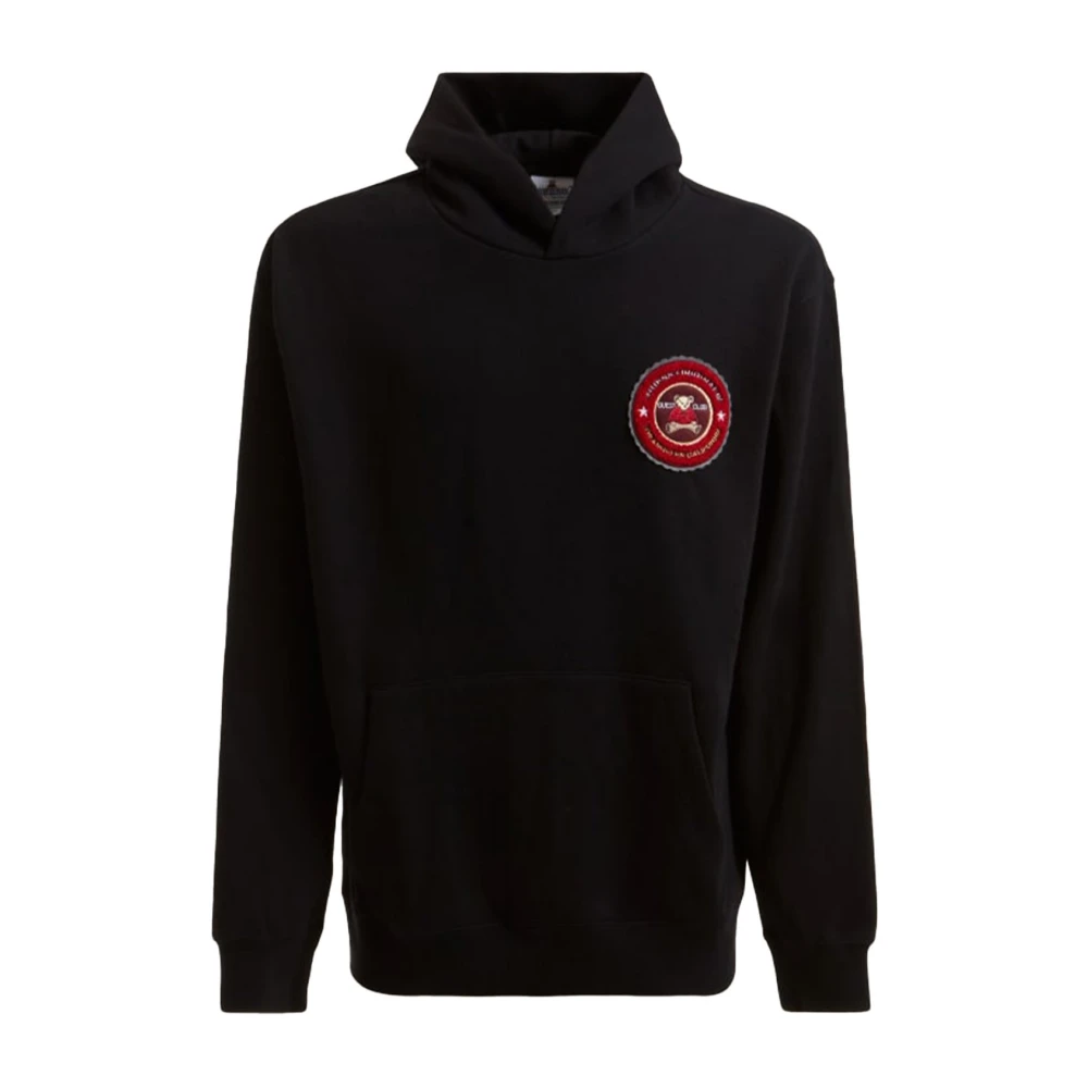 Guess Zwarte Hoodie met Logopatch van Katoen Black Heren