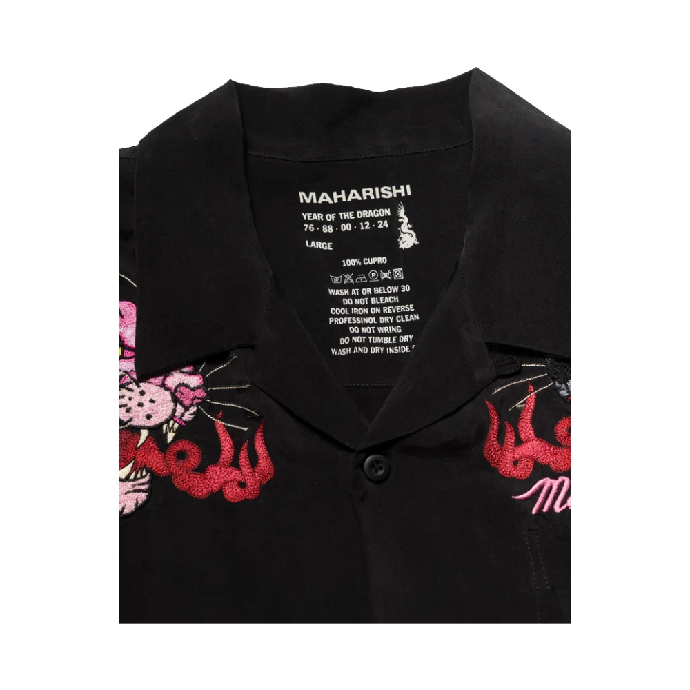 Maharishi Dual Phanters Camp Collar Shirt Black Heren
