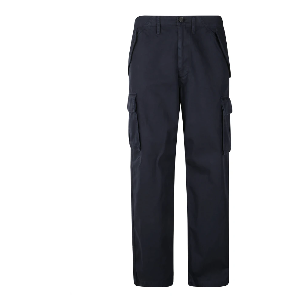 Burberry Blue Straight Trousers, Male, Xl, Straight Trousers