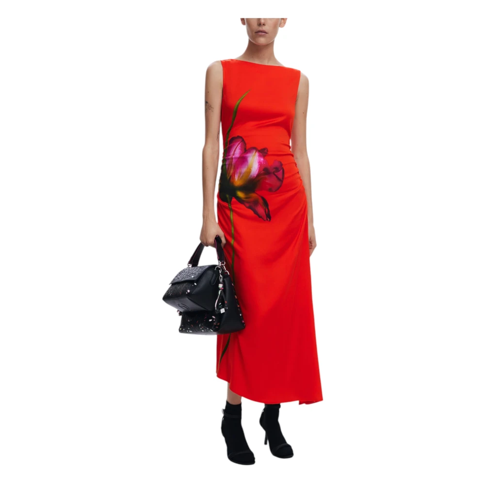 Desigual Lange Jurken Collectie in Viscose Mix Red Dames