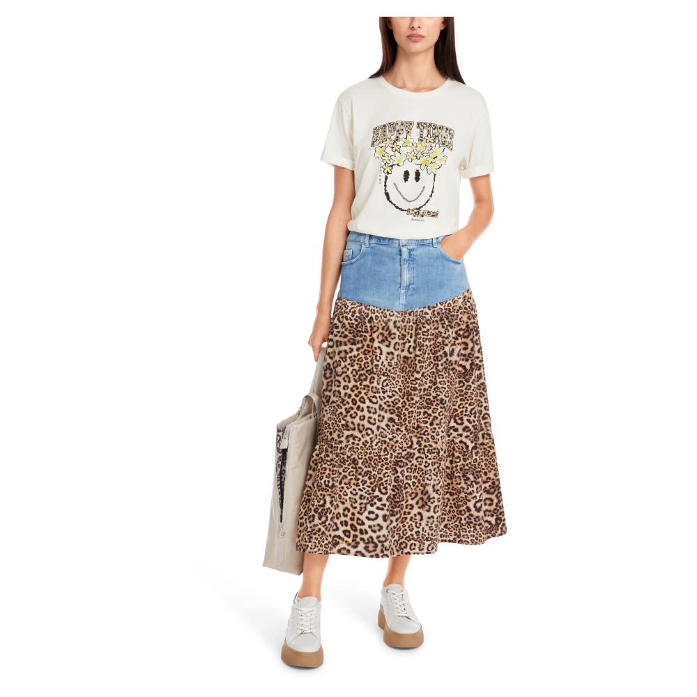 Marc Cain Biologisch katoenen T-shirt White Dames
