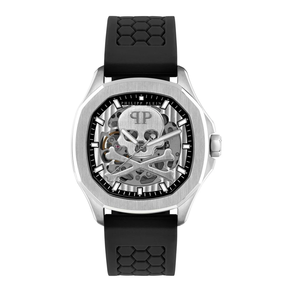 Philipp Plein $keleton $pectre Automatic Men's Watch 42mm Stainless Steel Silver Case with Black Silicone Strap - Image 5